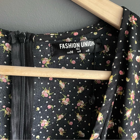 Asos Fashion Union Tall Tie Front Jumpsuit in Floral NWT - 4 Tall - Picture 5 of 9